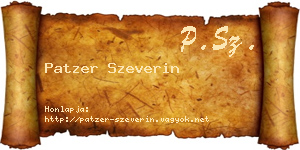Patzer Szeverin névjegykártya